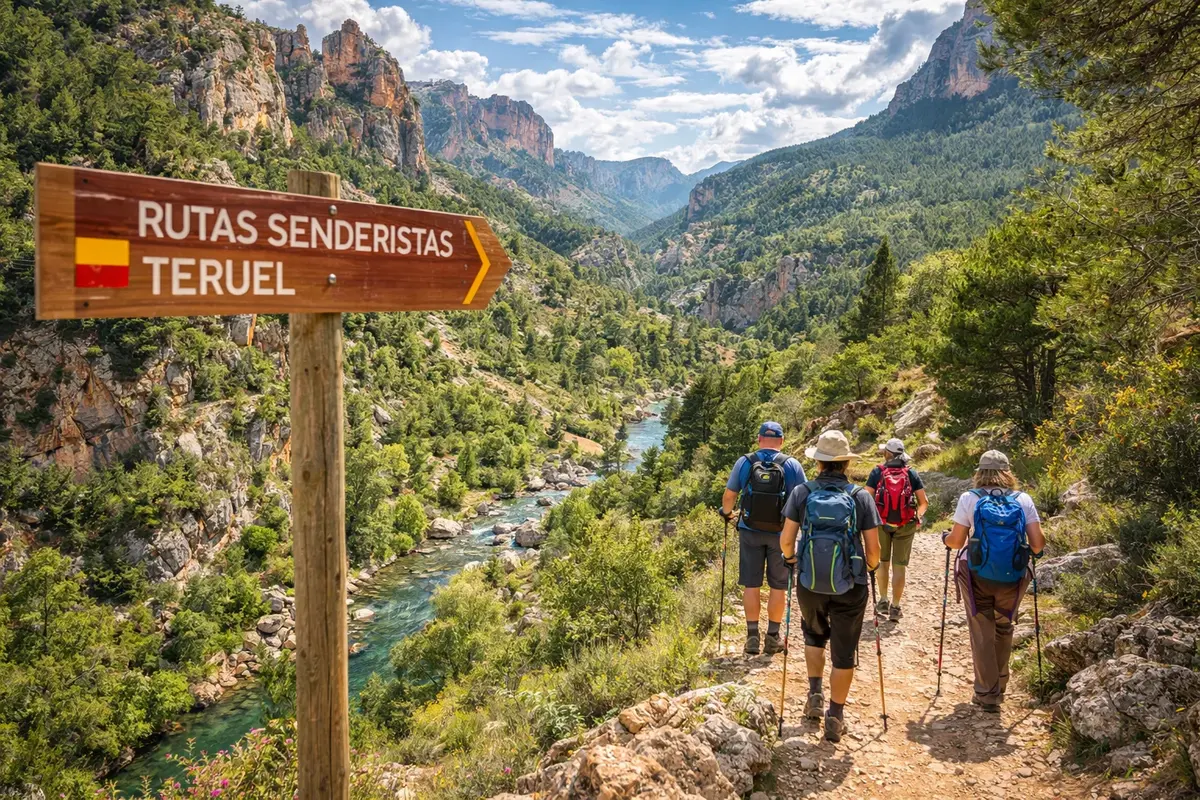 Senderista en la sierra de Teruel